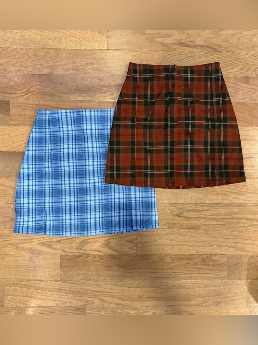 2 brandy plaid mini skirts